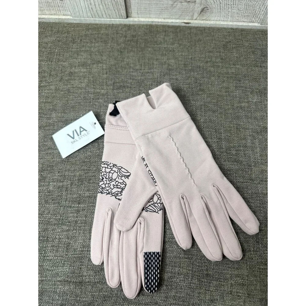 Womens OTG Gloves M/L Blush By Via SKL Style Touchscreen Compatible